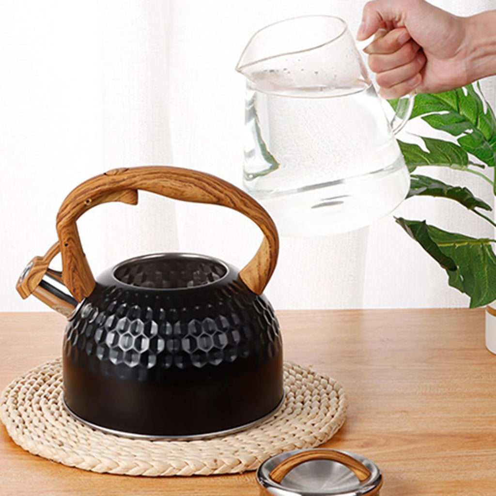 Black Stainless Steel Whistling Tea Pot E401803