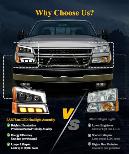 LED Headlights Assembly with DRL Sequential Turn Signal K7754