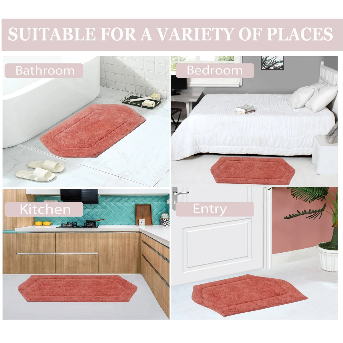 Absorbent Cotton 4 Piece Bathroom Set L282