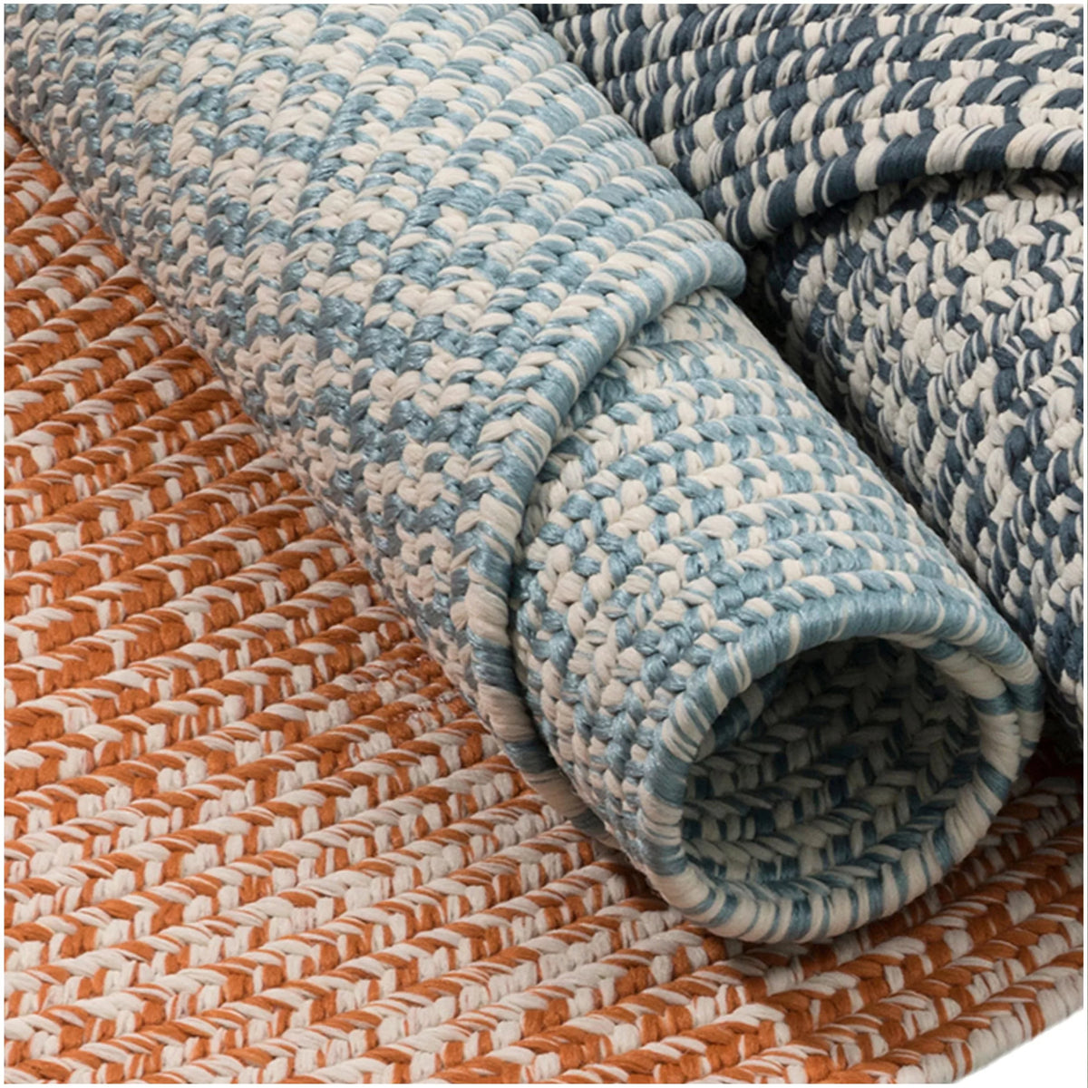 Reversible Braided Indoor Outdoor Area Rug Rust 5' x 8' Oval N22554
