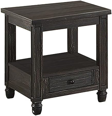 Wood 1-Drawer End Table J678
