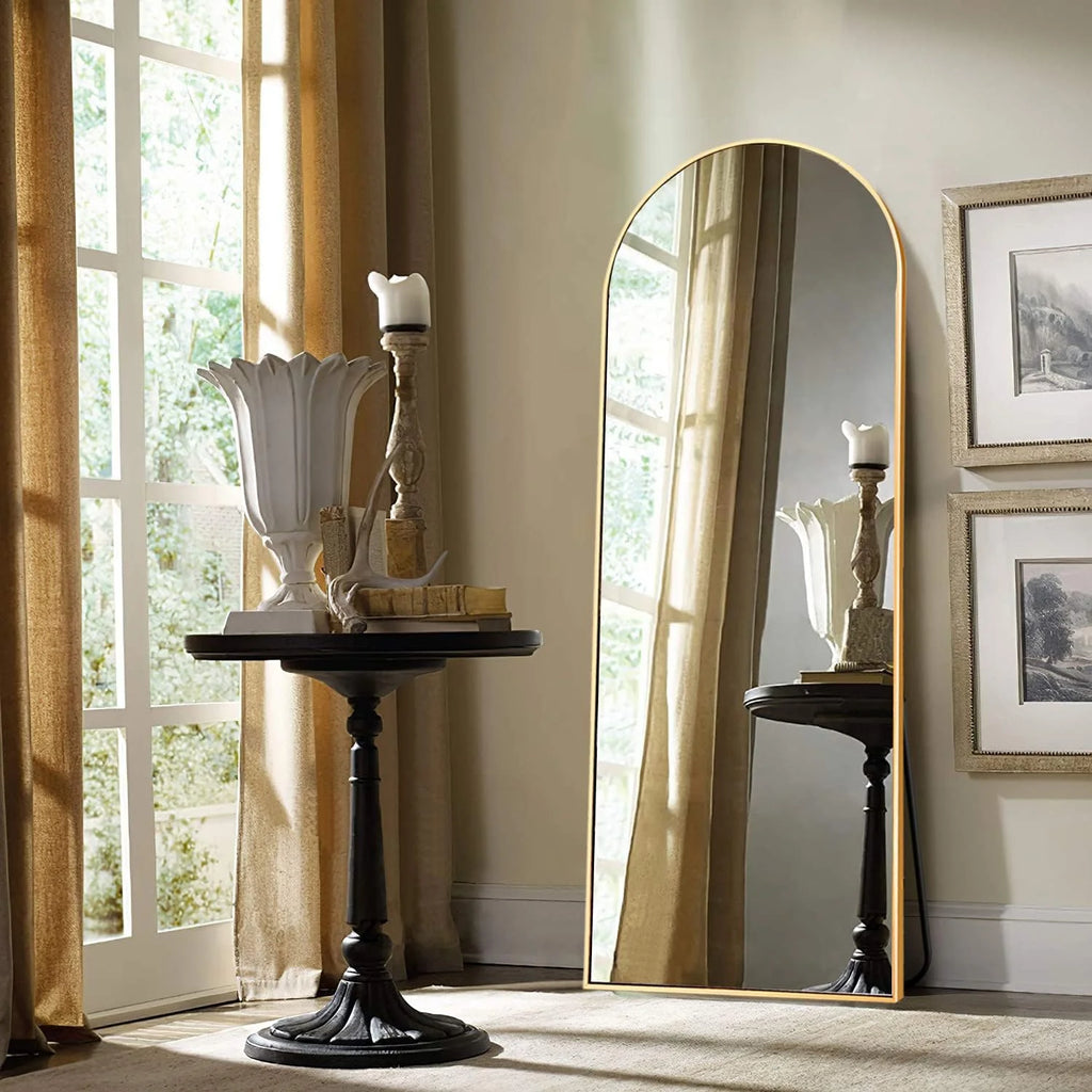 65"x22" Arched Full Length Mirror with Aluminum Frame P7608