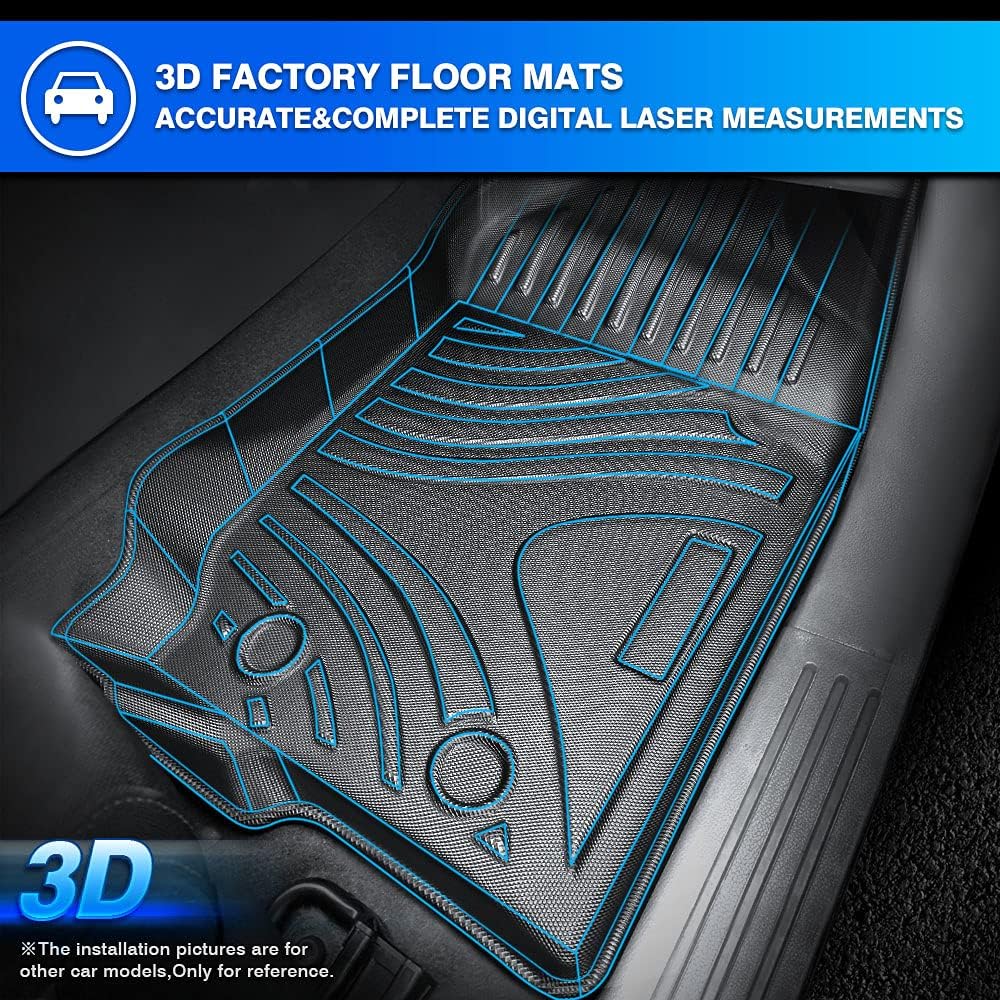 All-Weather Car Floor Mats Front & Rear Row Full Set TPE G1088