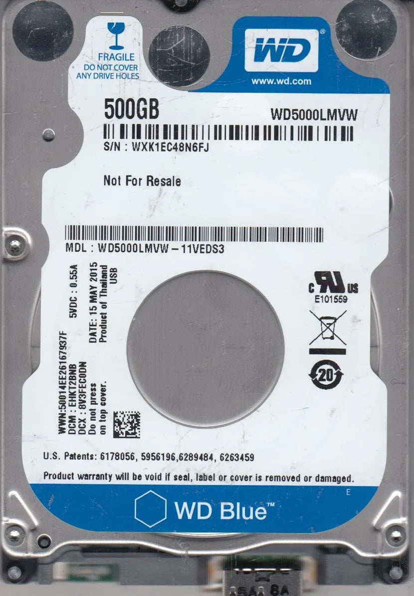 500GB USB 2.5 Hard Drive H896