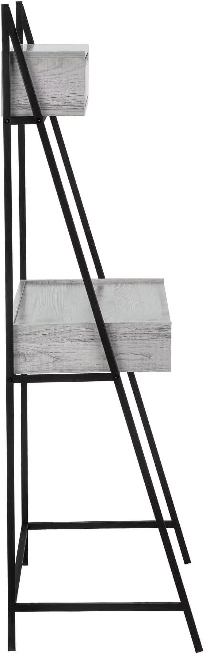Grey Black Metal Laminate Computer Desk with Storage Drawers T488
