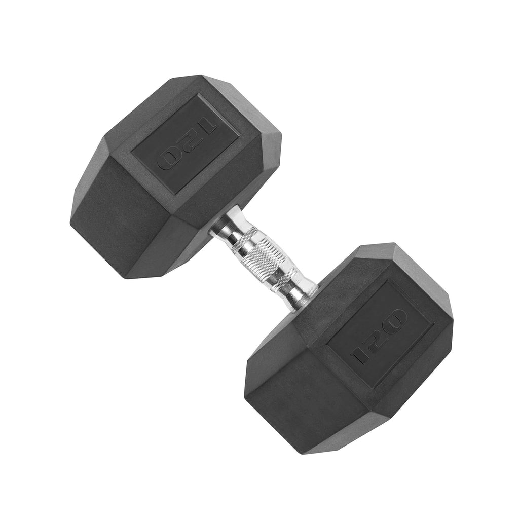 120 lbs Rubber Coated Hex Dumbbell P929784