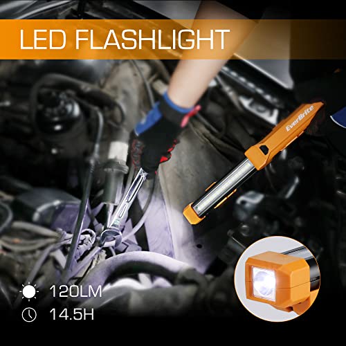 1000LM Rechargeable LED Work Light with Dual Magnetic Bases & Hanging Hooks, 4 Lighting Modes, Pack of 2 Q932