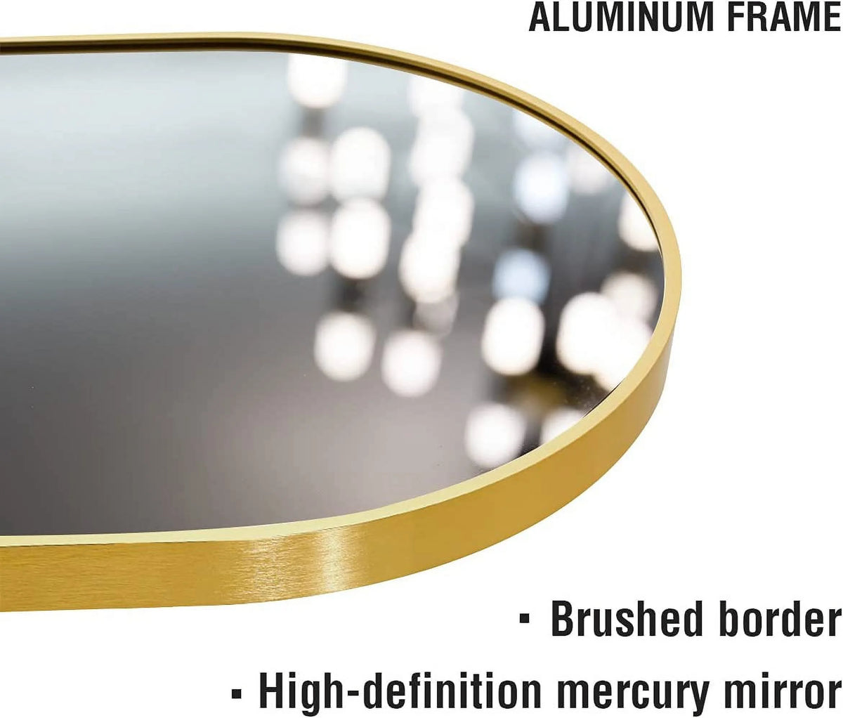 65"x22" Arched Full Length Mirror with Aluminum Frame P7608