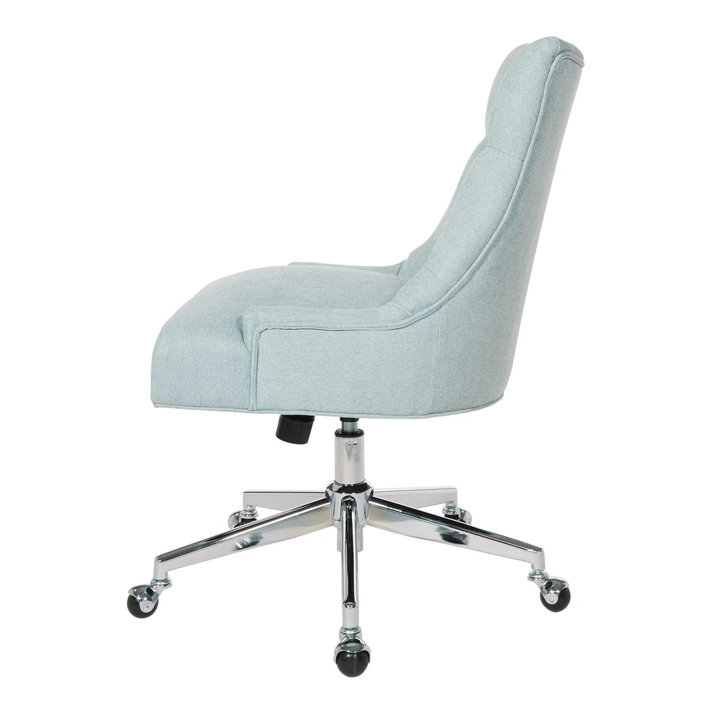 Mint Blue Fabric Office Chair with Chrome Base A609