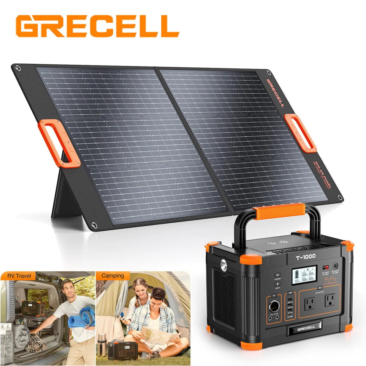 1000W Portable Power Station & 100W Foldable Solar Panel D292