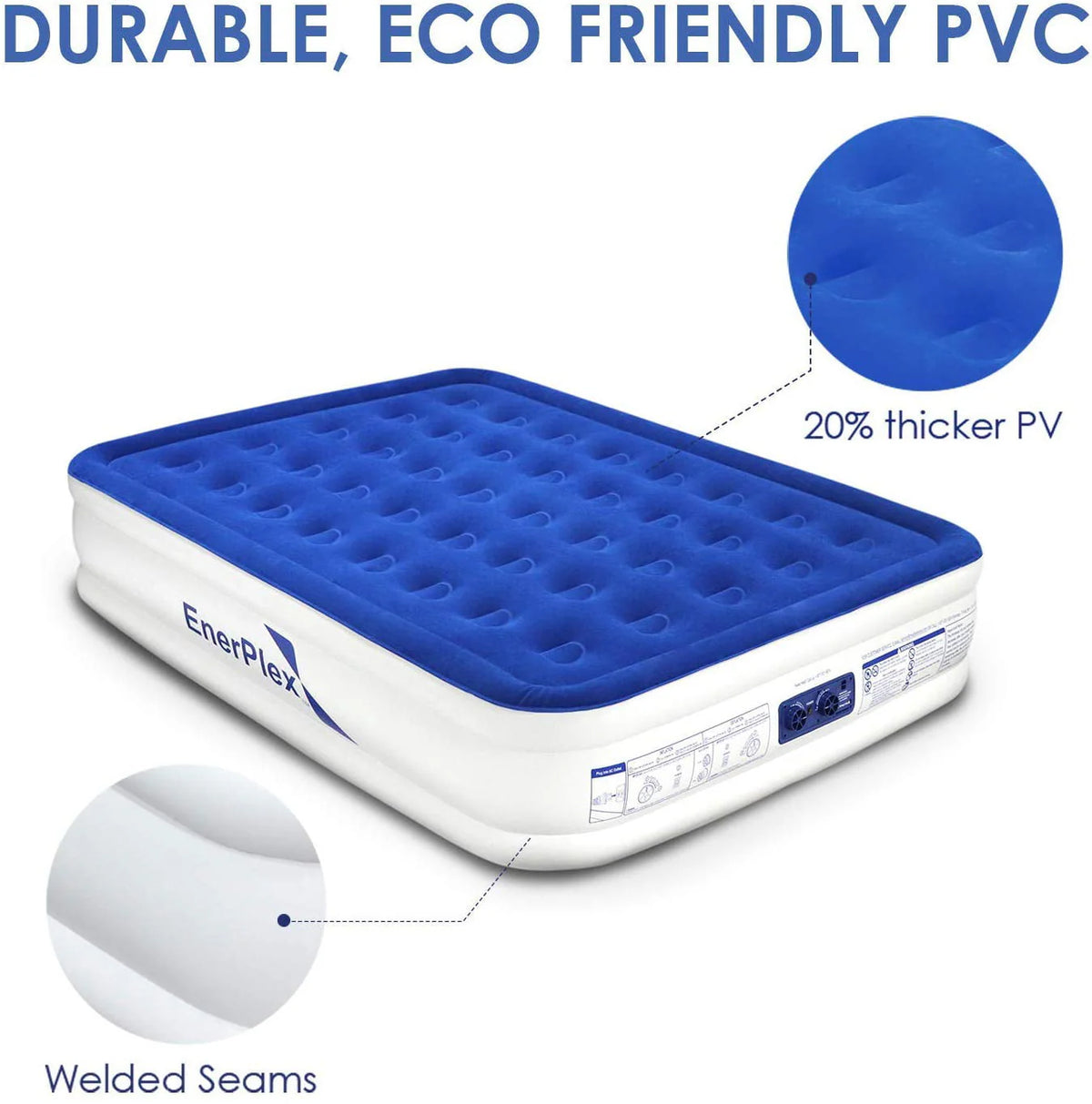 Queen 16 Inch Double High Air Mattress with Built in Pump Z378725