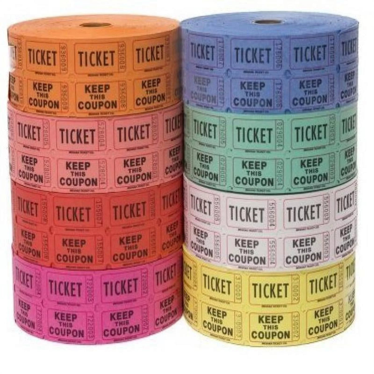 Raffle Tickets 8,000 Total 4 Assorted Colors O577