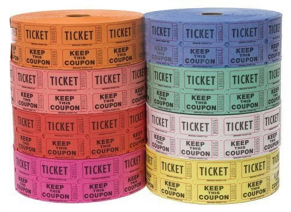 Raffle Tickets 8,000 Total 4 Assorted Colors O577