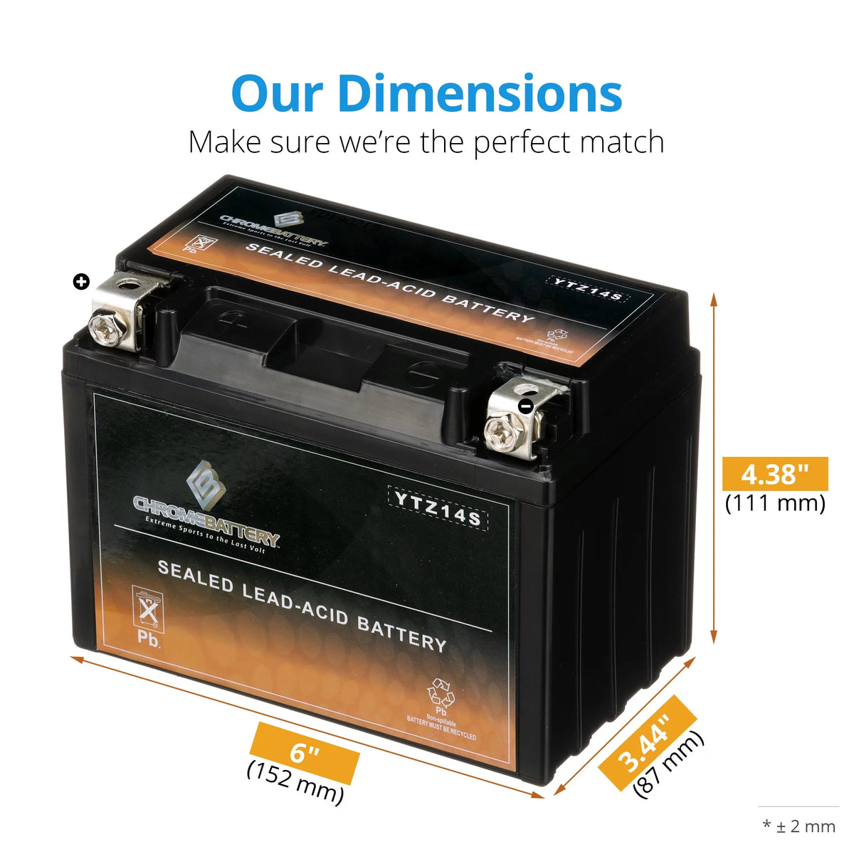 12 Volt 11.2 Ah 140 CCA Motorcycle Battery I721