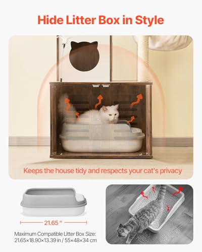 Large Cat Tree with Litter Box Enclosure J515327