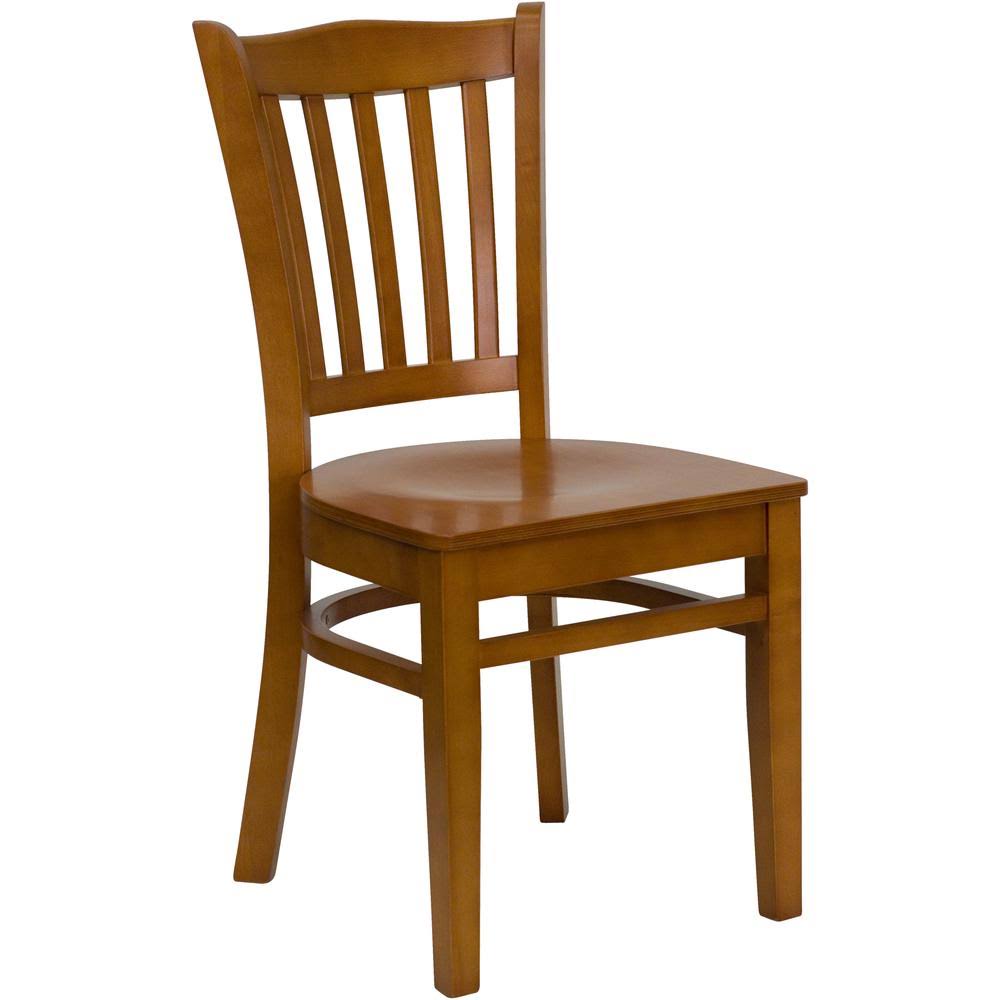 Cherry Wood Vertical Slat Back Restaurant Chair P155