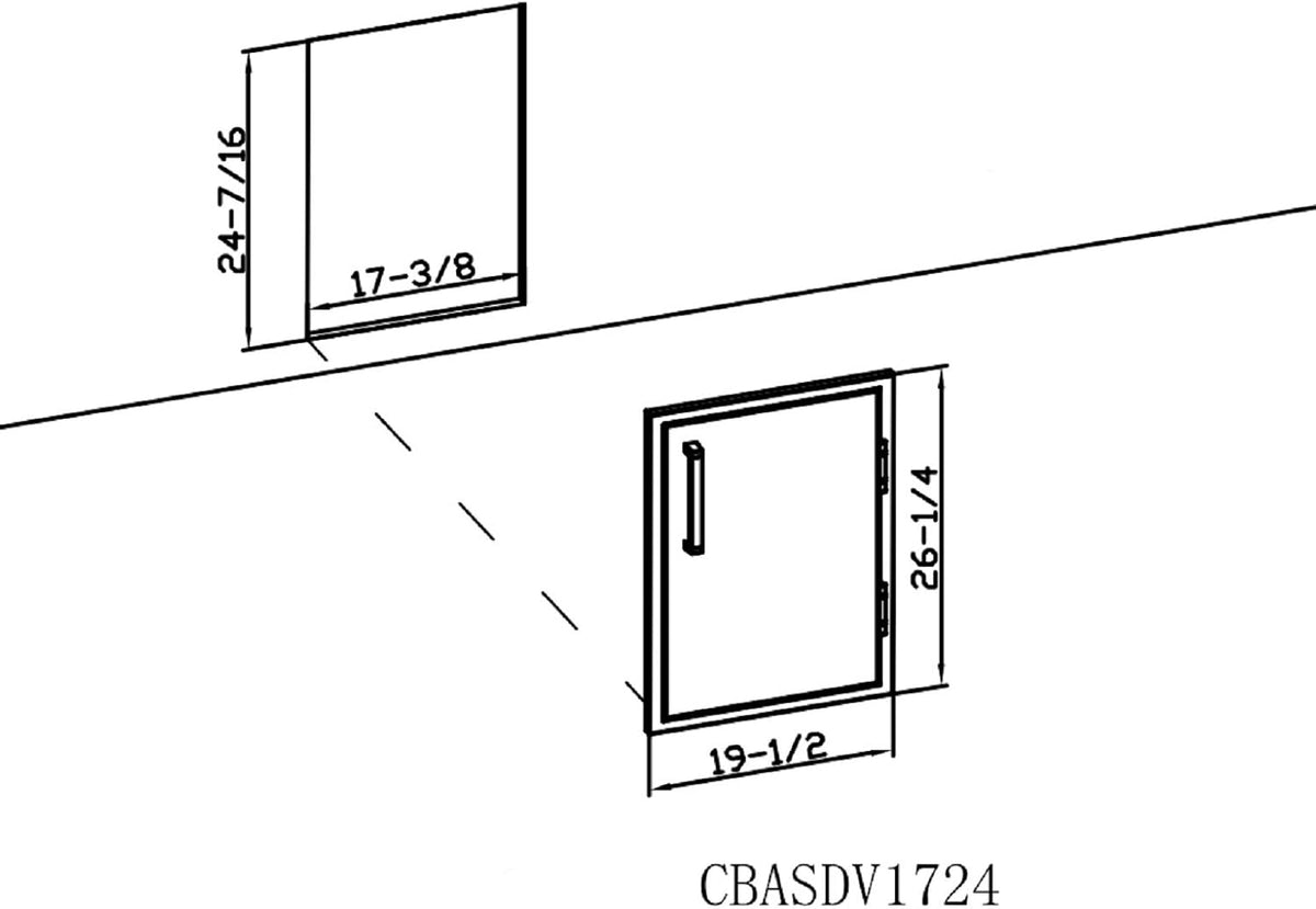 17 x 24 Inch 304 Stainless Steel Outdoor Kitchen BBQ Access Door R942