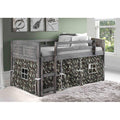 Twin Antique Grey Loft Bed with Tent M506116