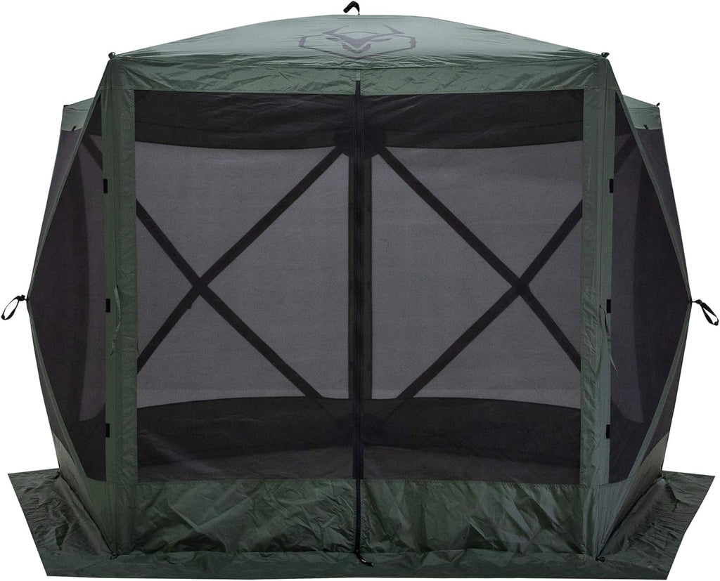 4 Person Pop Up Water and UV Resistant Gazebo Screened Tent with Carry Bag and Stakes, Alpine Green A684