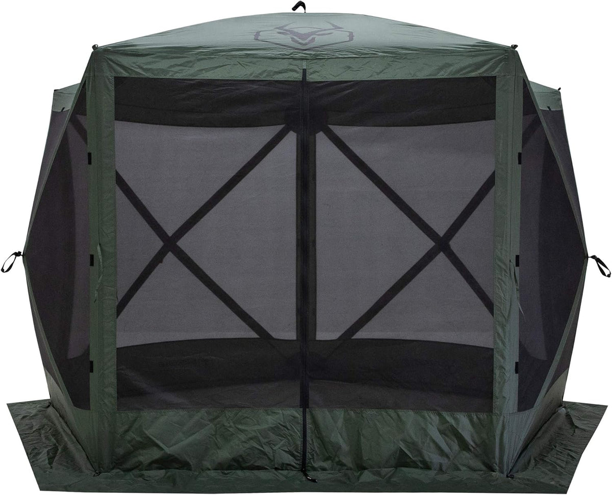 4 Person Pop Up Water and UV Resistant Gazebo Screened Tent with Carry Bag and Stakes, Alpine Green A684