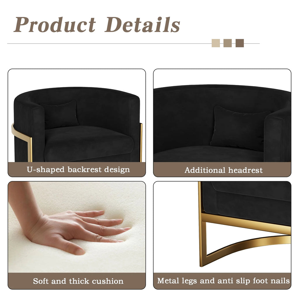Velvet Barrel Accent Chair U158