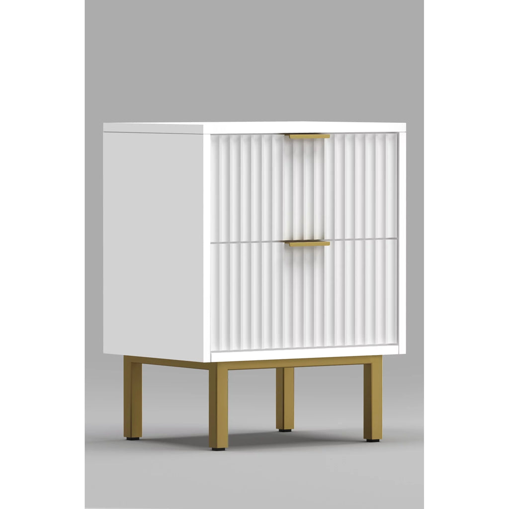 White 2 Drawer Nightstand N171089