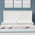 White Wood Panel Full Size Headboard D60378