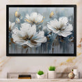 White and Gold Daisy Framed Wall Art Print 20 in. x 12 in. G3643