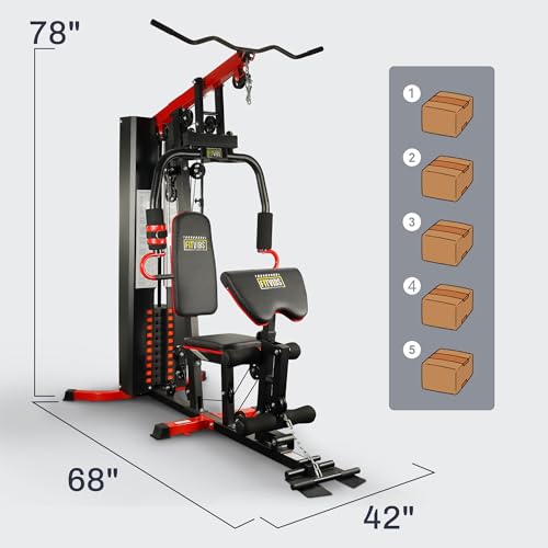 Multifunctional Home Gym Equipment with Leg Press and Pulley System R716