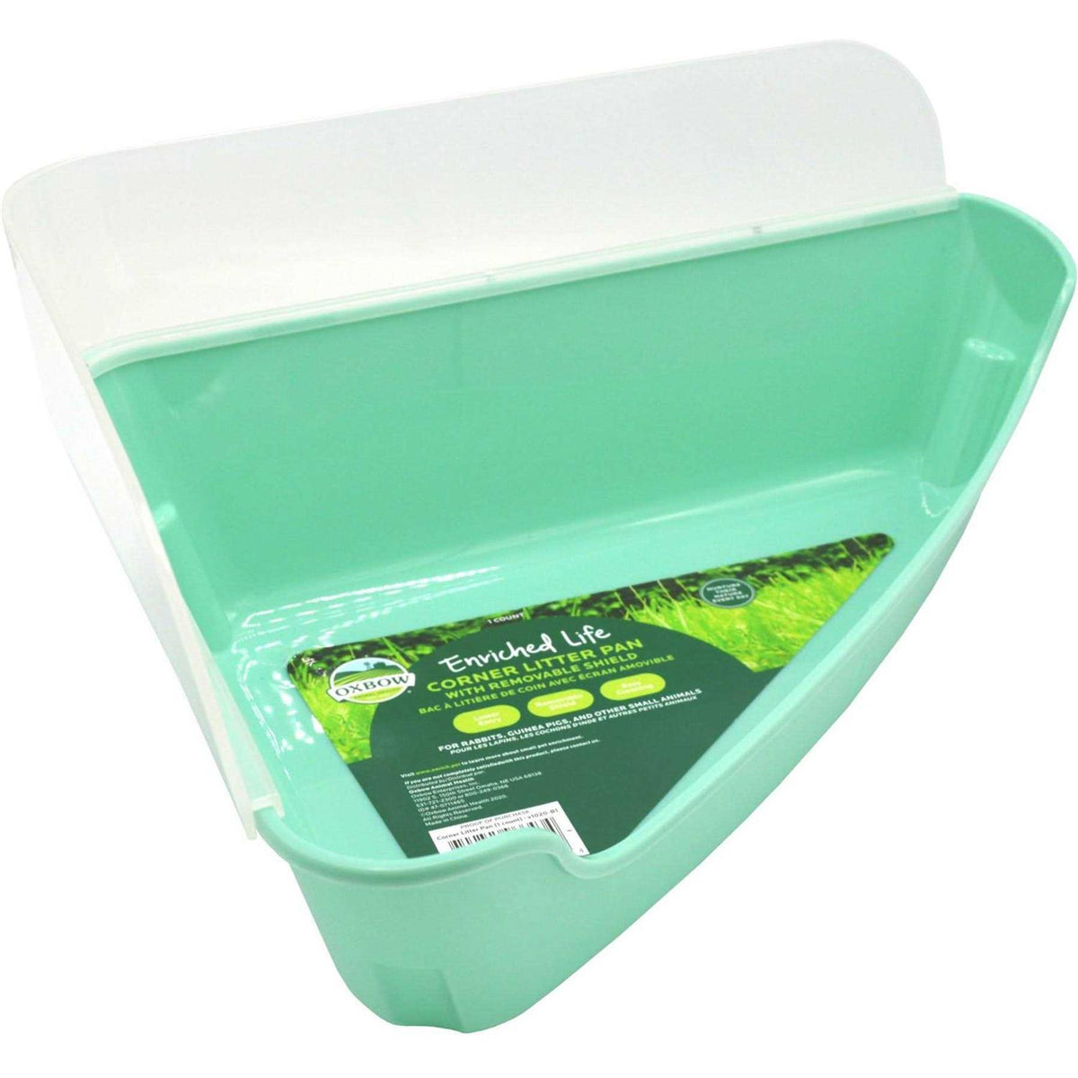 Corner Litter Pan with Removable Shield L161