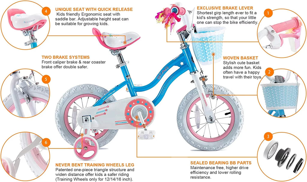 20 Inch Kids Bike with Kickstand Basket Blue H632341