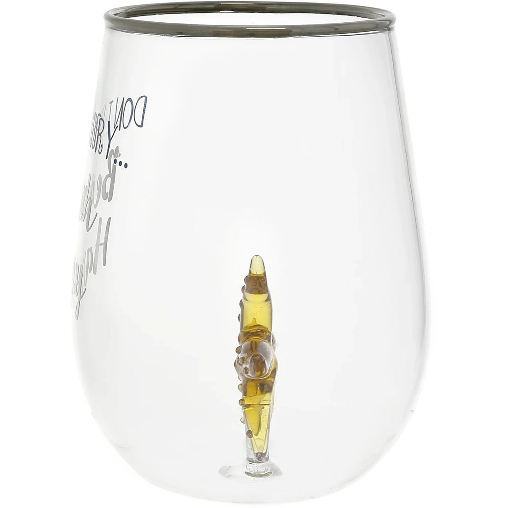 19 oz. Stemless Wine Glass with 3-D Figurine B638435