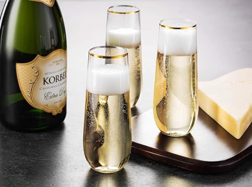 48 Pack 9 Oz Stemless Plastic Champagne Flutes J7220