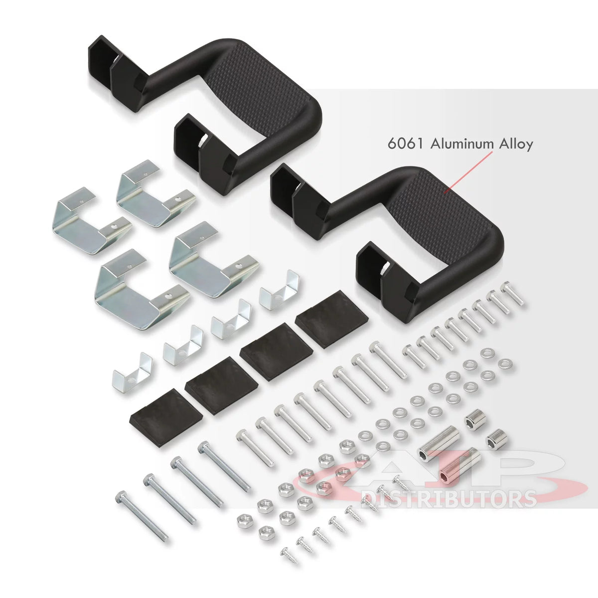 Black Aluminum Side Hoop Steps Set of 2 F946056