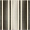 Black/Bone Striped Square Indoor/Outdoor Area Rug C41580