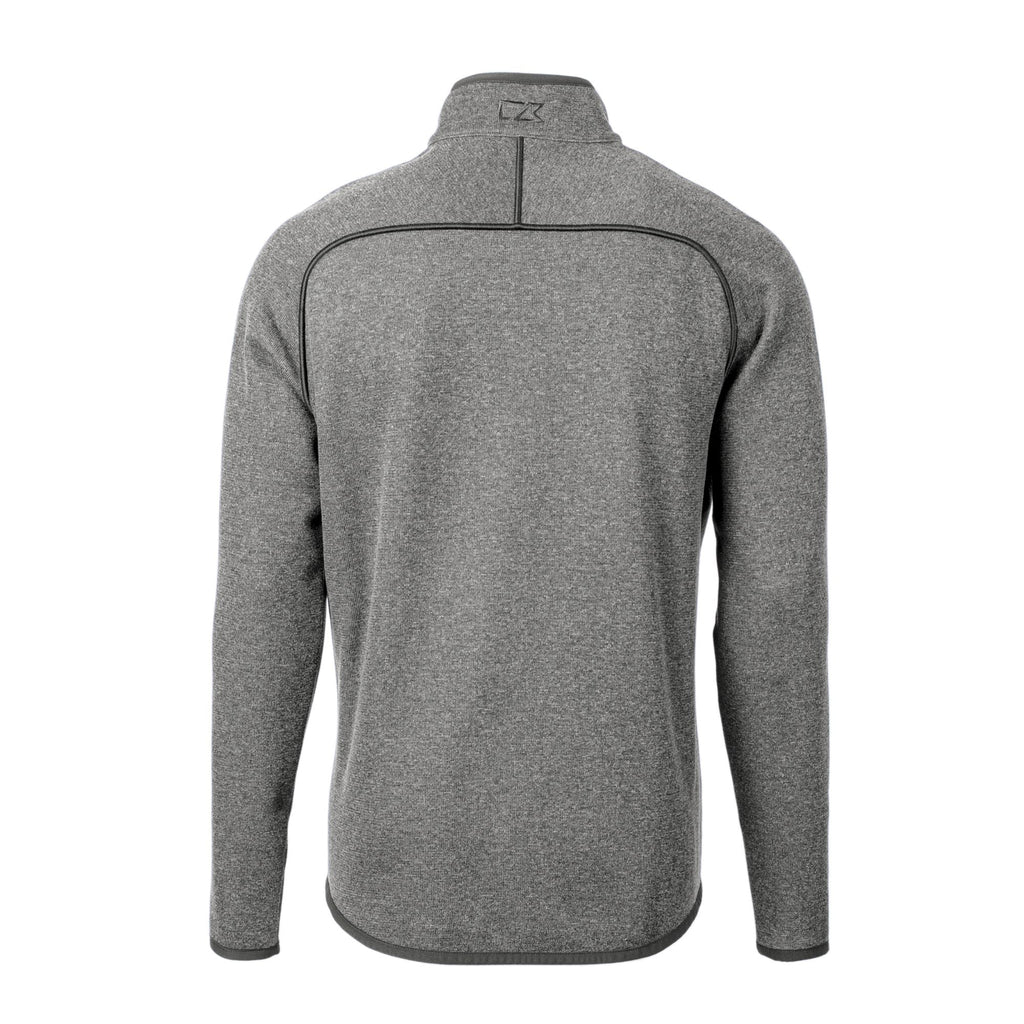 Men's Silver Full-Zip Sweater-Knit Jacket Y370272