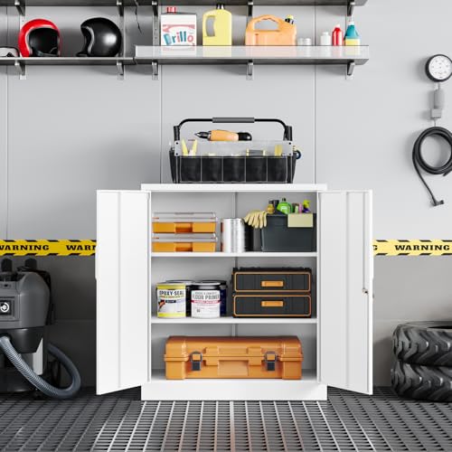 Metal Garage Storage Cabinet with 2 Doors and 2 Adjustable Shelves C57506