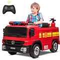 12V Kids Ride on Car Electric Powered Fire Truck Toy with Remote Control L8585