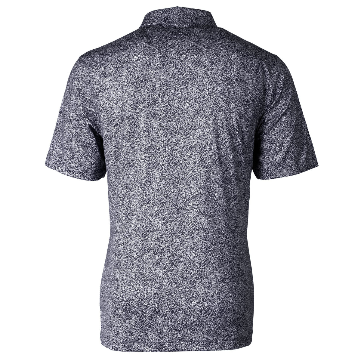 Men's Black Print Stretch Polo R80218