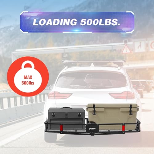 500lb Folding Cargo Rack Carrier 60"x20"x6" 2 Inch Receiver Luggage Basket L668717