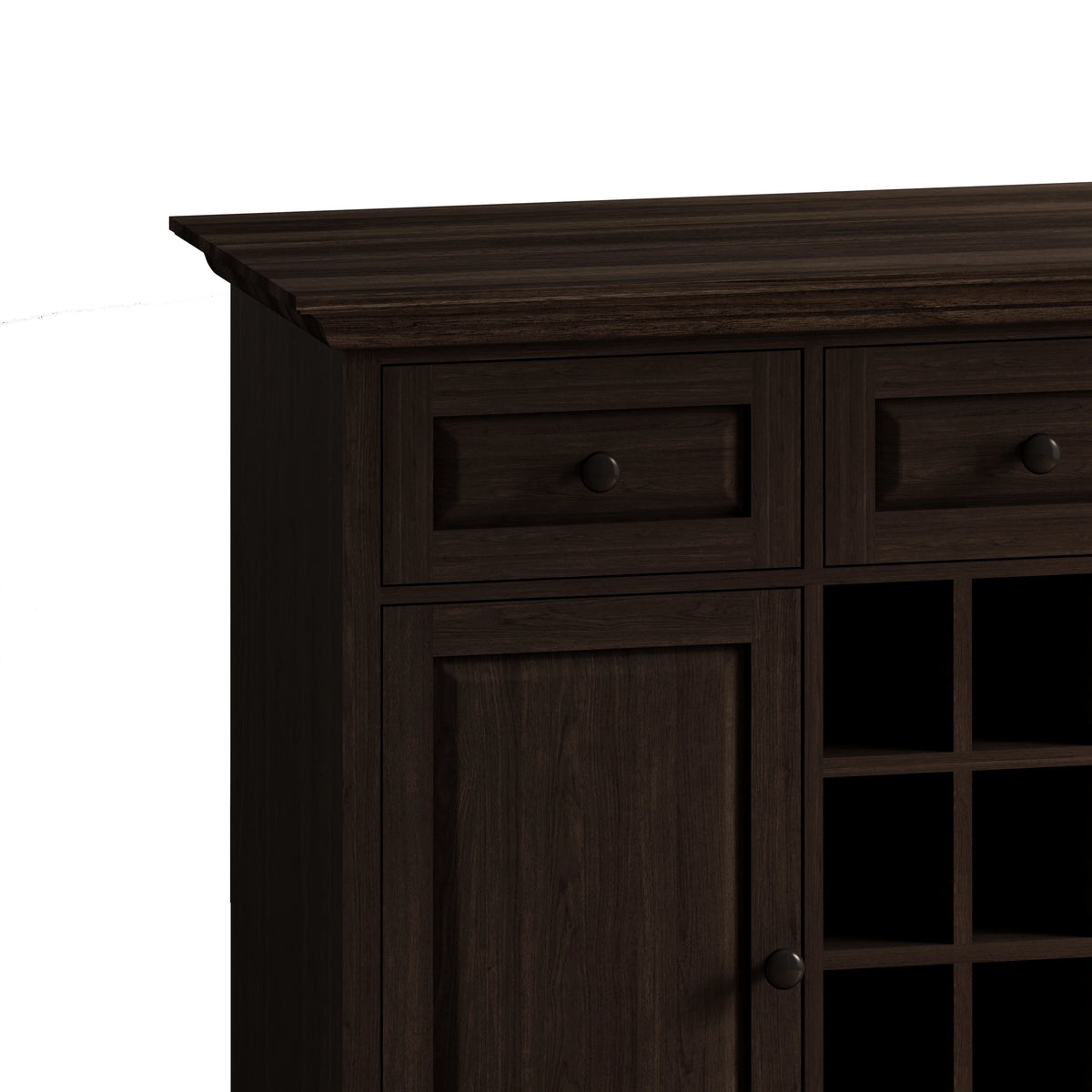 Vintage Style 3-Drawer 2-Door Storage Cabinet with Wine Rack H960746