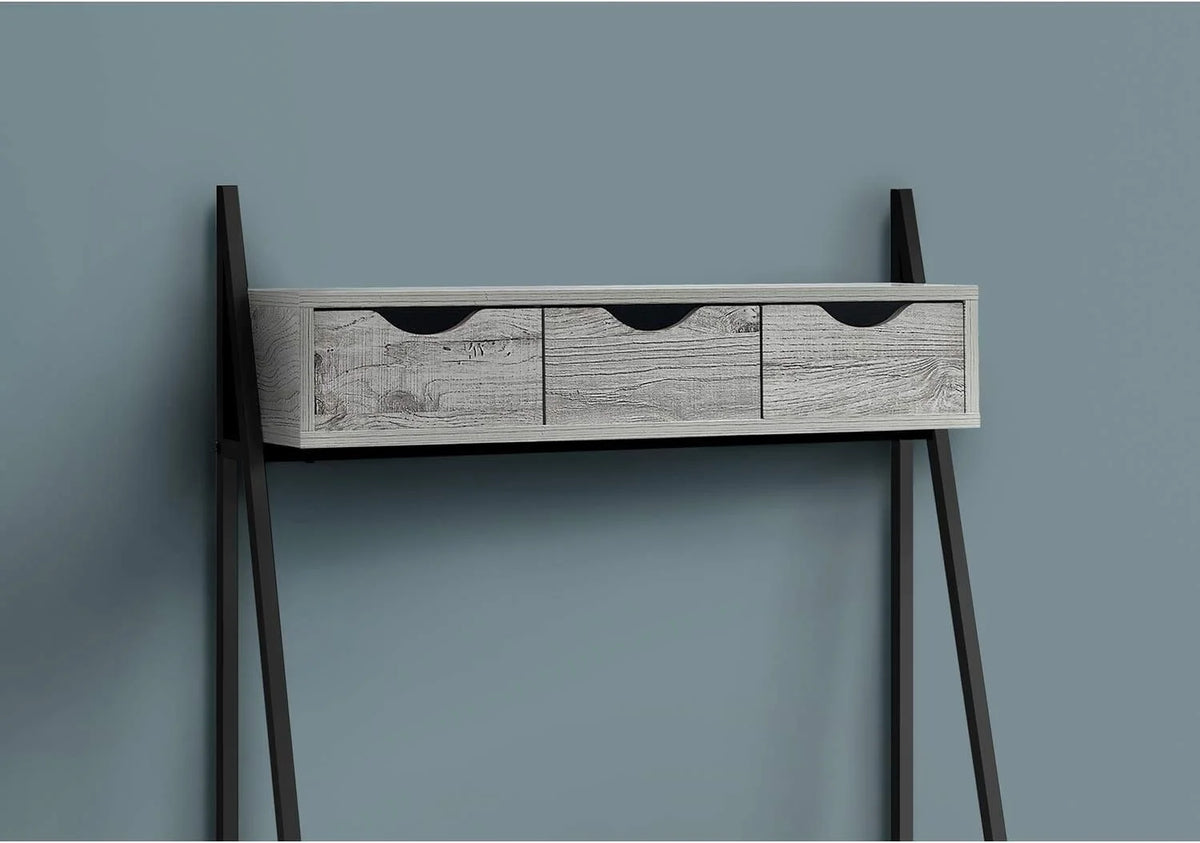 Grey Black Metal Laminate Computer Desk with Storage Drawers T488