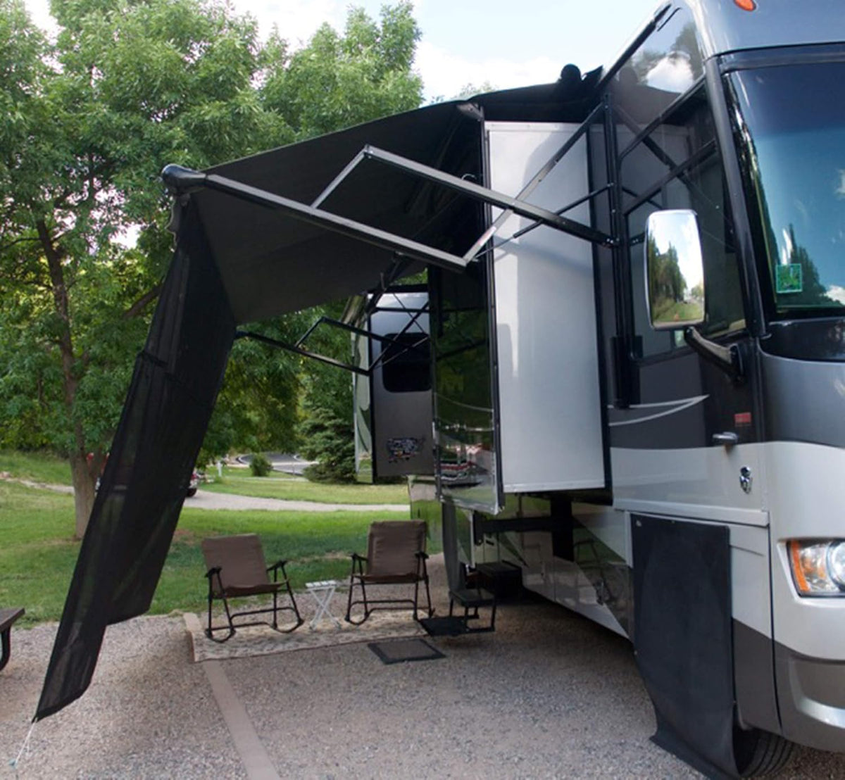 Black 15' x 8' Drop RV Awning F125