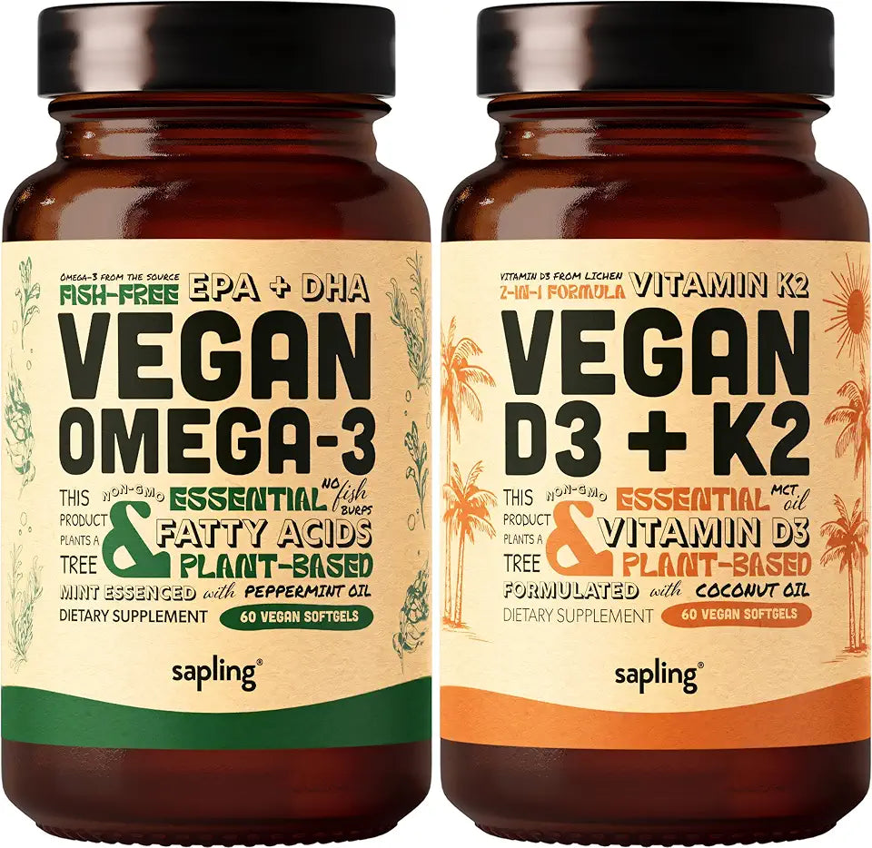 Vegan Omega 3 & Vitamin D3 + K2 Supplement Bundle B139