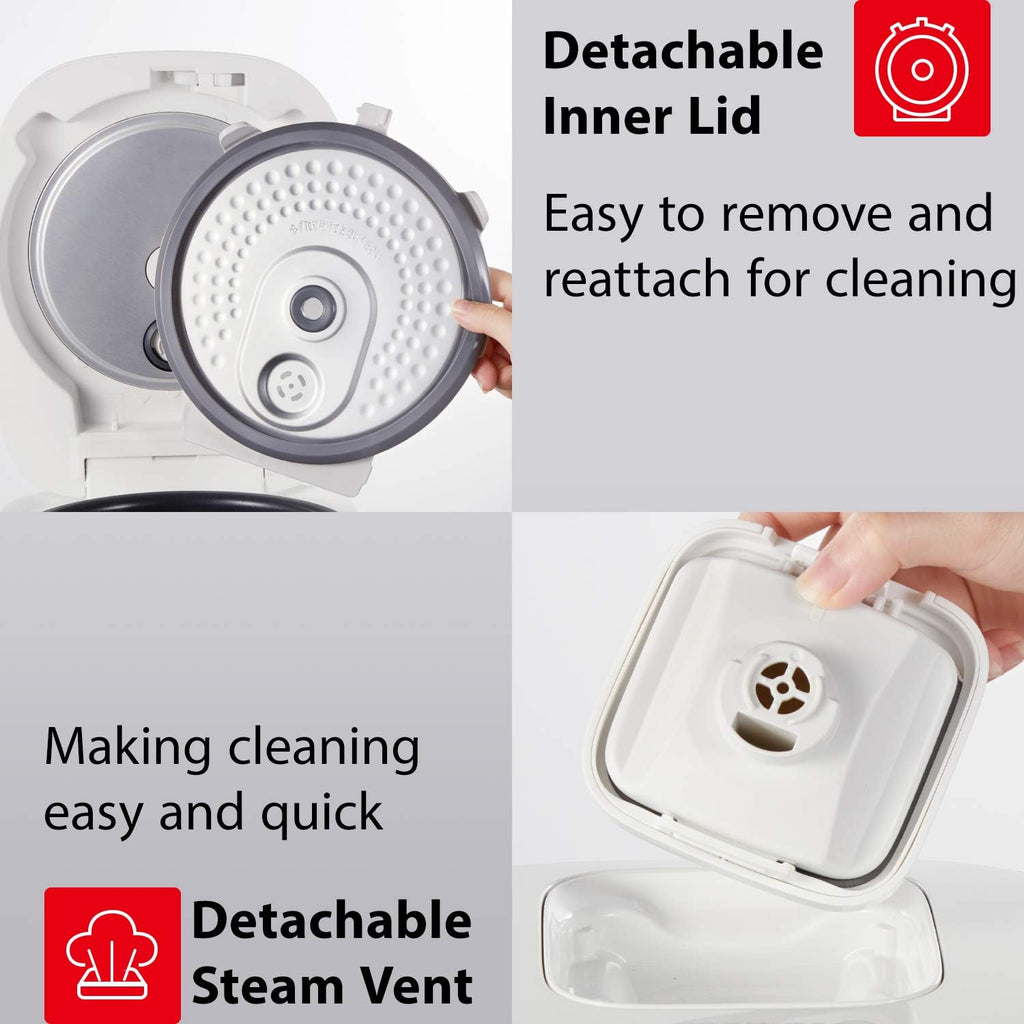 White 5.5 Cups Digital Programmable Multi-functional Rice Cooker R8333