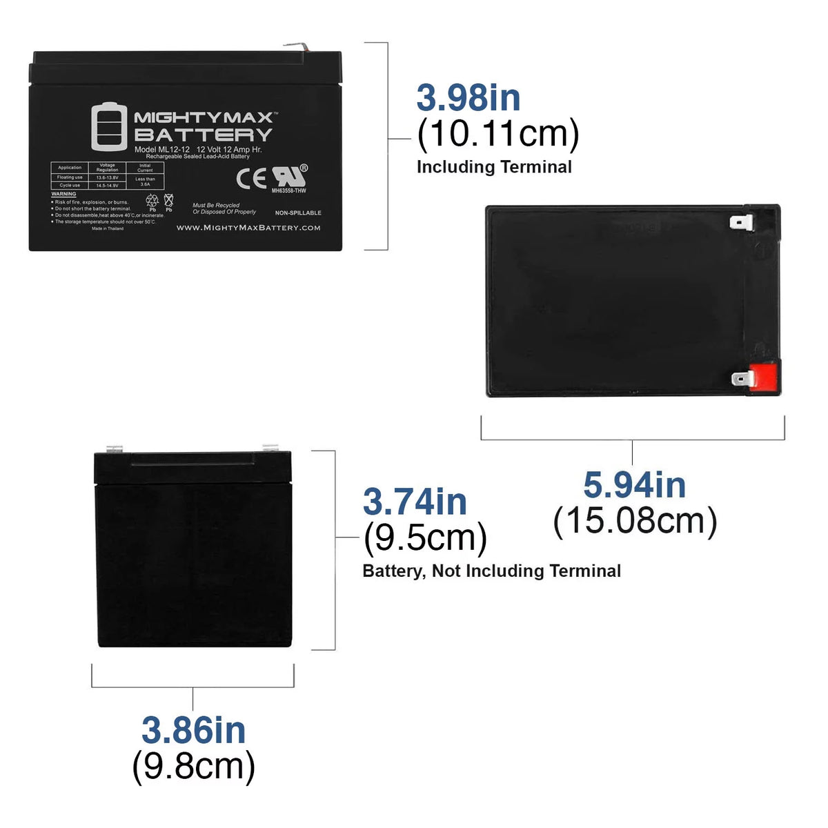 12V 12AH Deep-Cycle Rechargeable Battery A67386
