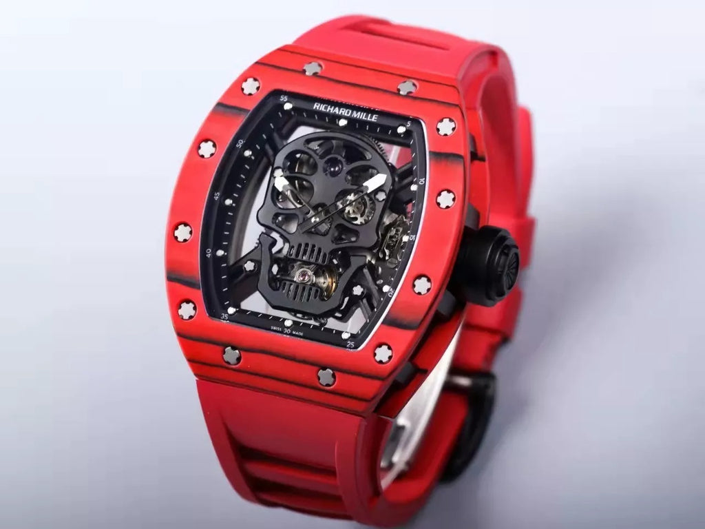 Black Dial Red Bezel Red Rubber Strap Tourbillon R928773
