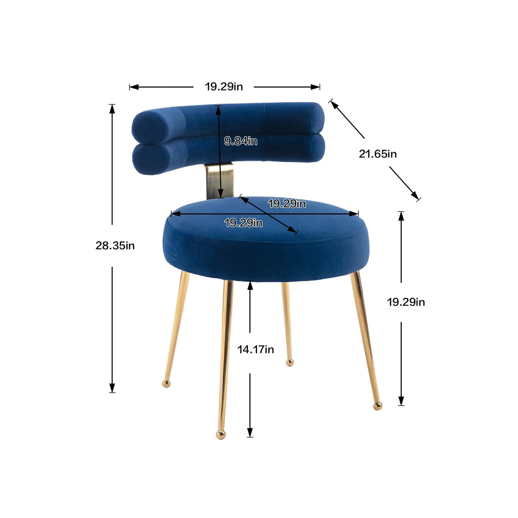 Velvet Upholstered Side Dining Chair with Golden Legs Q804724