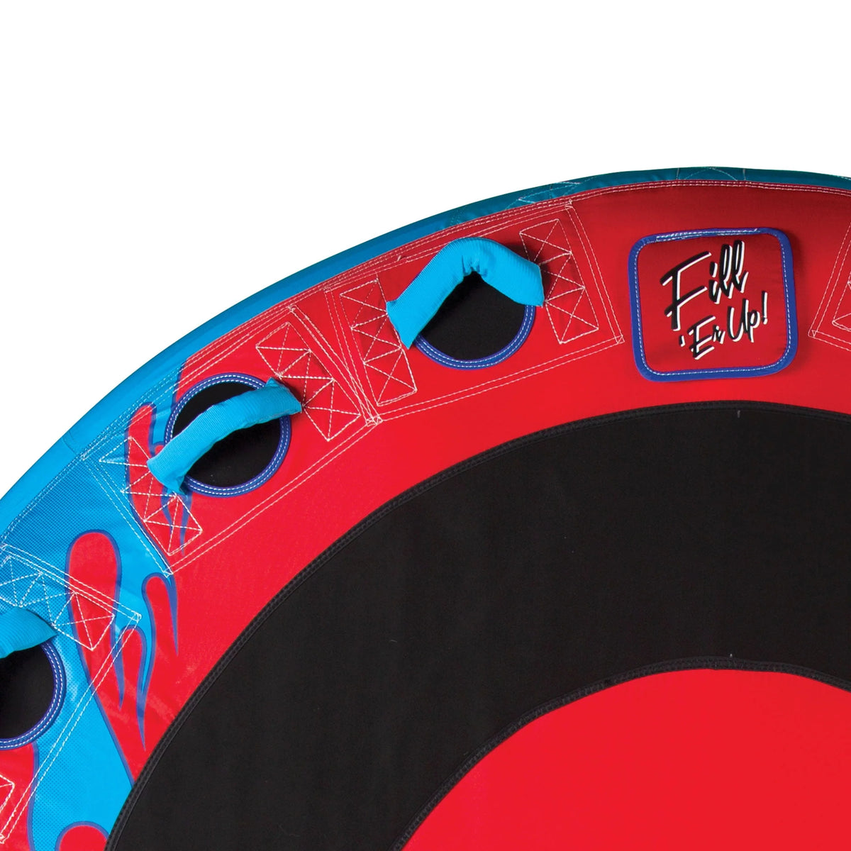 Blue & Red 3 Person Inflatable Towable Inner Tube D15861