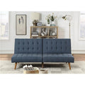 Navy Blue Fabric Convertible Futon Sofa I8837